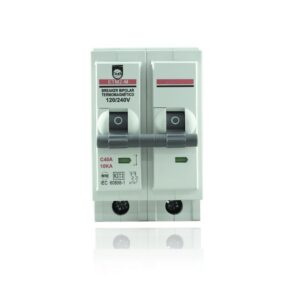 Breaker Enchufable Bipolar 2 X 40 AMP 6/10 KA Terminal Cobre Proteccion Termomagnetica PT349315