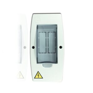 Caja Sobreponer Electrica Bifasica 1 y 2 Circuitos Enchufable Superficie PT730009B