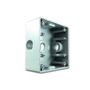 Caja Fundicion Aluminio 2400 con salida 1/2 pulgada 3 Huecos