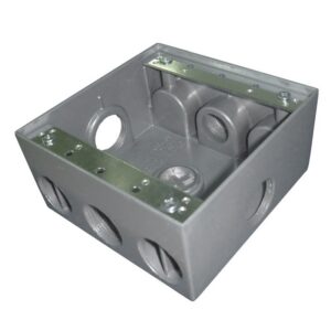 Caja Fundicion Aluminio 2400 con salida 3/4 pulgada 4 Huecos