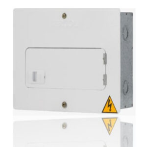 Tablero Electrico Bifasico 6 Circuitos 75A Galvanizado Puerta Metalica Blanca Barraje Bimetalico TERCOL TE6PG-BM I2-251002