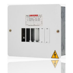 Tablero Electrico Bifasico 6 Circuitos 75A Galvanizado Tapa Lisa Metalica Blanca Barraje Bimetálico TERCOL TE6G-BM I2-251002