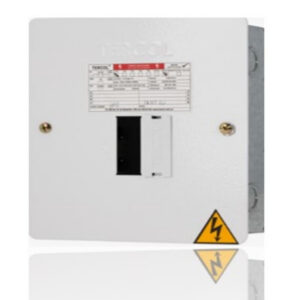 Tablero Electrico Monofasico 2 Circuitos 75A Tapa Lisa Metalica Blanca Barraje Bimetalico TERCOL TE2M-BM I2-251002