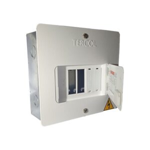 Tablero Bifasico 4 Circuitos Blaco 75A Galvanizado con Puerta Electrico Empotrable TE4PG