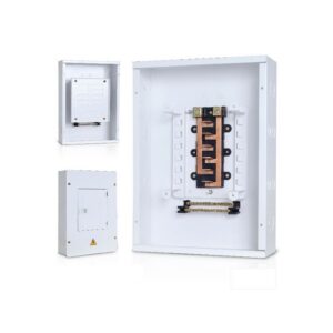 Tablero Bifasico 8 Circuitos Blanco 125A Galvanizado con Puerta Electrico Empotrable TB8PG