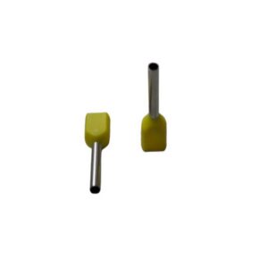 Terminal Pin Doble Aislado Amarillo para Cable No 18 AWG - Conector de Insercion Rapida