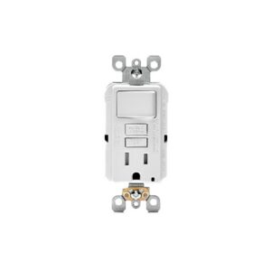 Toma 15 AMP GFCI mas Interruptor Sencillo Leviton Con Tapa Blanca GFSW1W