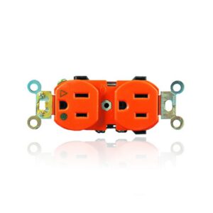Toma Doble 15 AMP 125 V Polo a Tierra Naranja Tierra Aislada Sin Tapa EATON IG5262RN