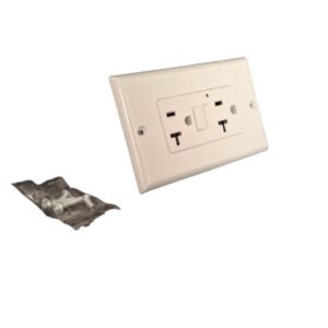 Toma Doble 20A 125V GFCI Blanca Con Tapa GLX-20A PT144391BC
