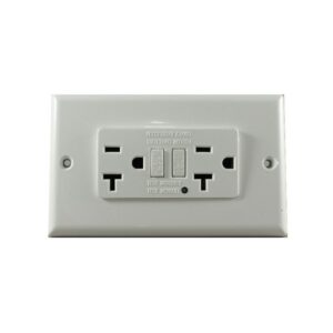 Toma Doble 20 AMP GFCI Blanca Con Tapa CILES 144391B
